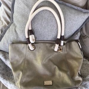 Michael By Michael Kors metallic canvas tote